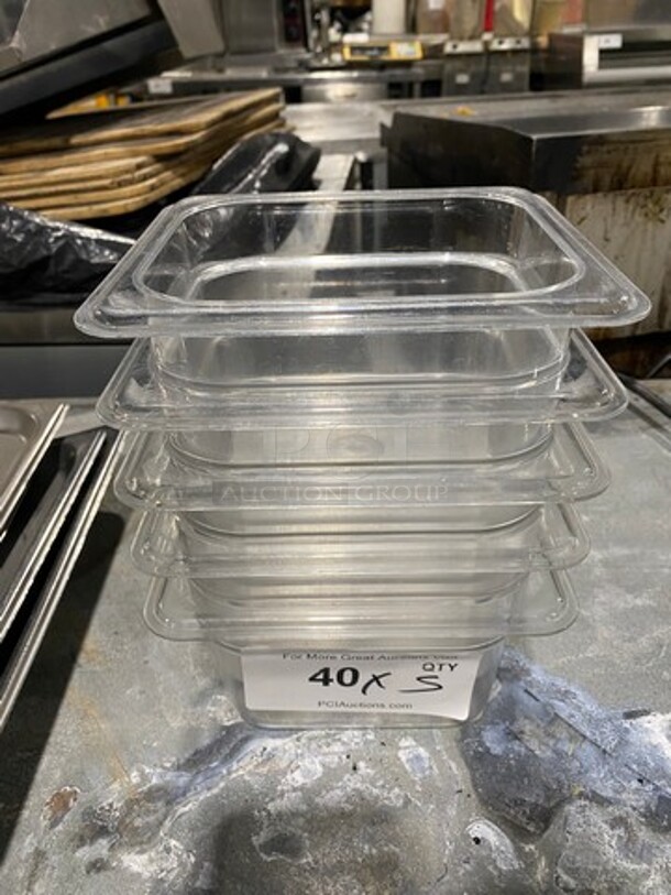 Cambro Clear Poly 1/6x4" Food Containers! 5x Your Bid!