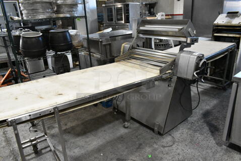 Seewer Rondo Metal Commercial Floor Style Reversible Dough Sheeter. Cannot Test Due To Cut Power Cord