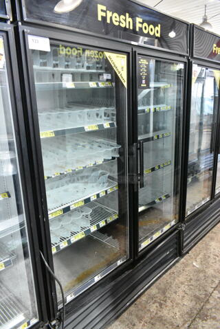 True GDM-49-LD Metal Commercial 2 Door Reach In Cooler Merchandiser w/ Poly Coated Racks. 115 Volts, 1 Phase. 