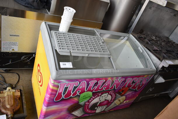 AHT RIO S 125 Metal Commercial Ice Cream Treat Freezer Merchandiser on Commercial Casters. 120 Volts, 1 Phase. Tested and Working!