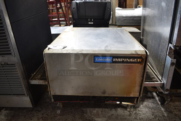 Lincoln Impinger 1301 Stainless Steel Commercial Countertop Electric Powered Conveyor Pizza Oven. 208 Volts. 