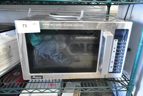 2022 Amana RCS10TS Stainless Steel Commercial Countertop Microwave Oven. 120 Volts, 1 Phase. 