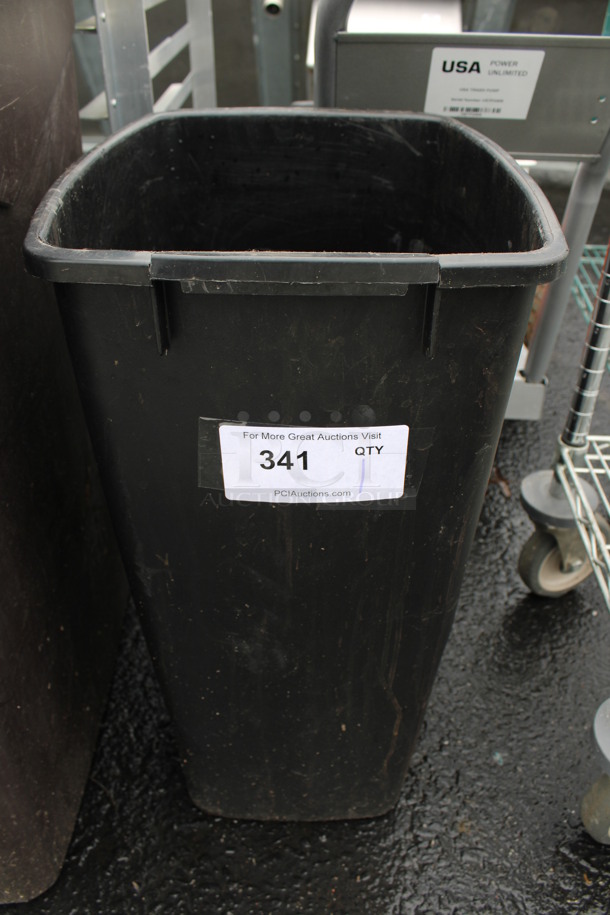 Black Poly Trash Can. 16x12x22