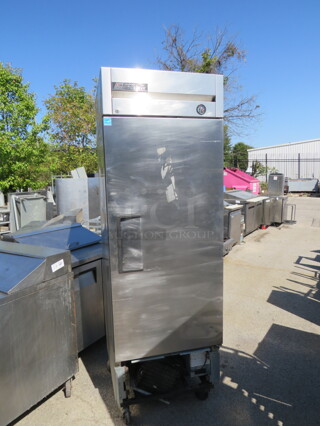 One True 1 Door Freezer With 3 Racks On Casters. Model# T23-F. 115 Volt. 27X30X83.5