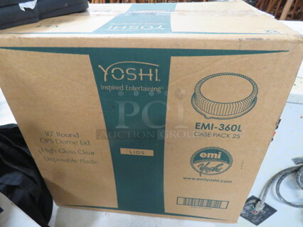 One Case Of Yoshi 16 Inch Round  Dome Lids. #EMI-360L.