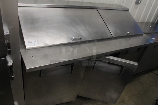 2013 True TSSU-72-30M-B-ST Stainless Steel Commercial Sandwich Salad Prep Table Bain Marie Mega Top. 115 Volts, 1 Phase. Tested and Working!