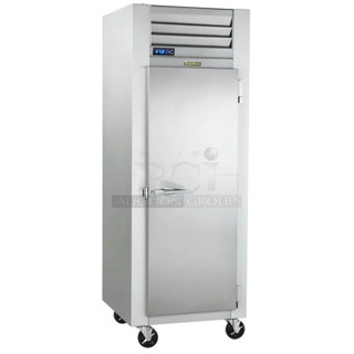 BRAND NEW! 2023 Traulsen G10010 Stainless Steel Commercial Single Door Reach In Cooler w/ Poly Coated Racks on Commercial Casters. 115 Volts, 1 Phase. Tested and Working!