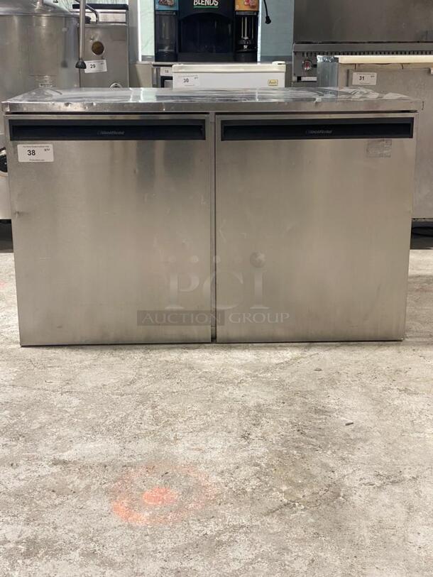Commercial Solid Door Undercounter Refrigerator, Two Door, 48"W, 11.1 Cu. Ft., Stainless Steel ..... Tested and Working