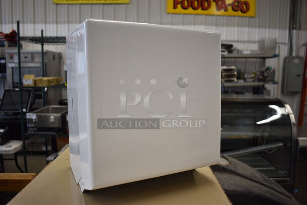 6 BRAND NEW IN BOX! Model 185 White Metal Wall Mount Paper Towel Dispenser. 12x9x12. 6 Times Your Bid!