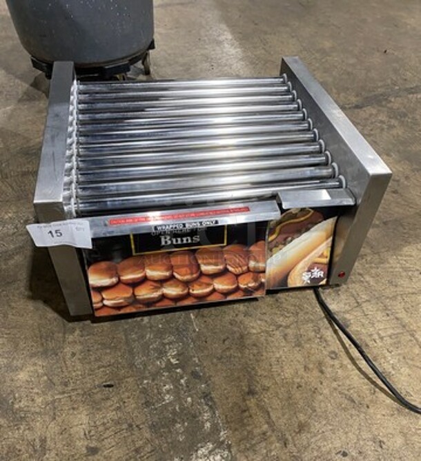 Star Commercial Countertop Hot Dog Roller Grill! With Bun Warmer! All Stainless Steel!