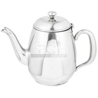 2 BRAND NEW! Vollrath 46595 Orion 34 oz. Mirror-Finished Stainless Steel Coffee / Tea Pot. 2 Times Your Bid!