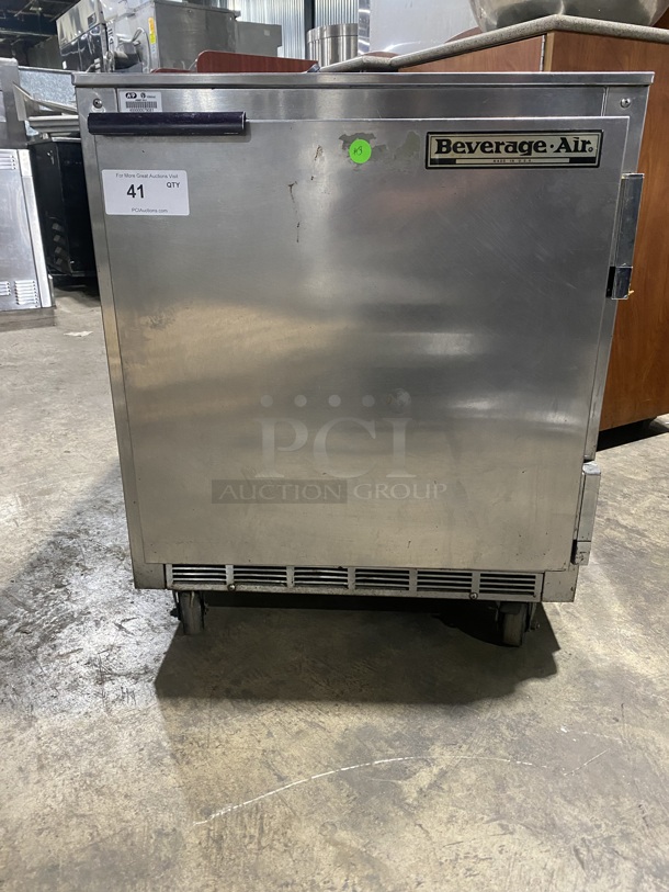  NICE! BEVERAGE-AIR Undercounter Cooler! Electric Powered! MODEL: UCR27 SN:5305931 On Casters! 115V/60Hz/1 Phase! Working When Removed! 