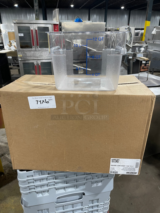 NEW! IN THE BOX! Carlisle 12Qt Clear Poly Food Containers! 6x Your Bid!