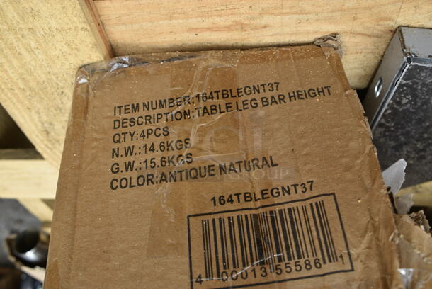 Box of 4 BRAND NEW SCRATCH AND DENT! Lancaster Table & Seating 164TBLEGNT37 Table Leg Bar Height. - Item #1118351