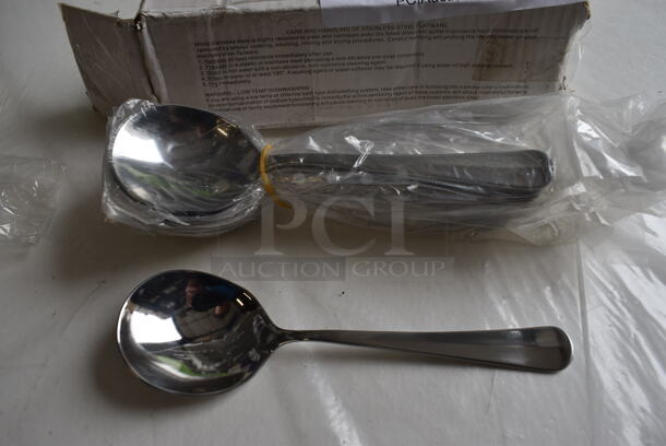 12 BRAND NEW IN BOX! Winco 0015-04 Stainless Steel Lafayette Bouillon Spoons. 6". 12 Times Your Bid!