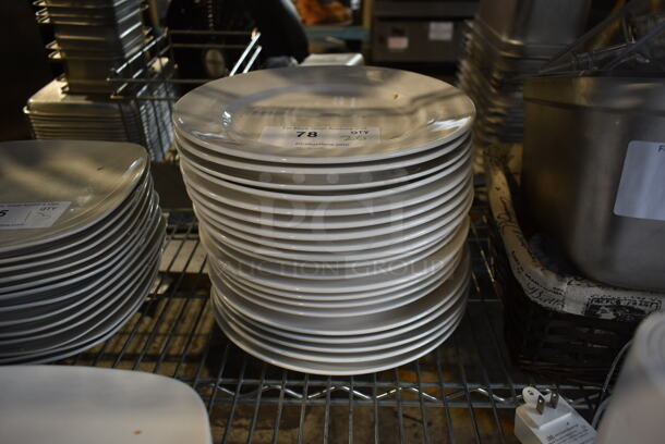 20 White Ceramic Plates. 20 Times Your Bid!