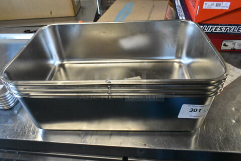 4 BRAND NEW SCRATCH AND DENT! 176SSPILLFL Choice Full Size 6" Deep Stainless Steel Steam Table Spillage Pan - 24 Gauge. 4 Times Your Bid! 