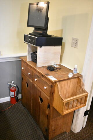 Wooden Counter w/ POS System. (main dining room) 