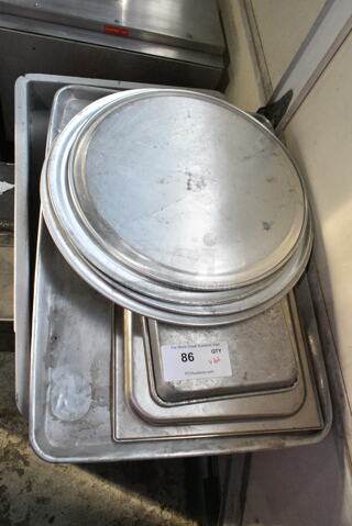 ALL ONE MONEY! Lot of Various Metal Items Including Baking Pans and Round Pizza Pans. 