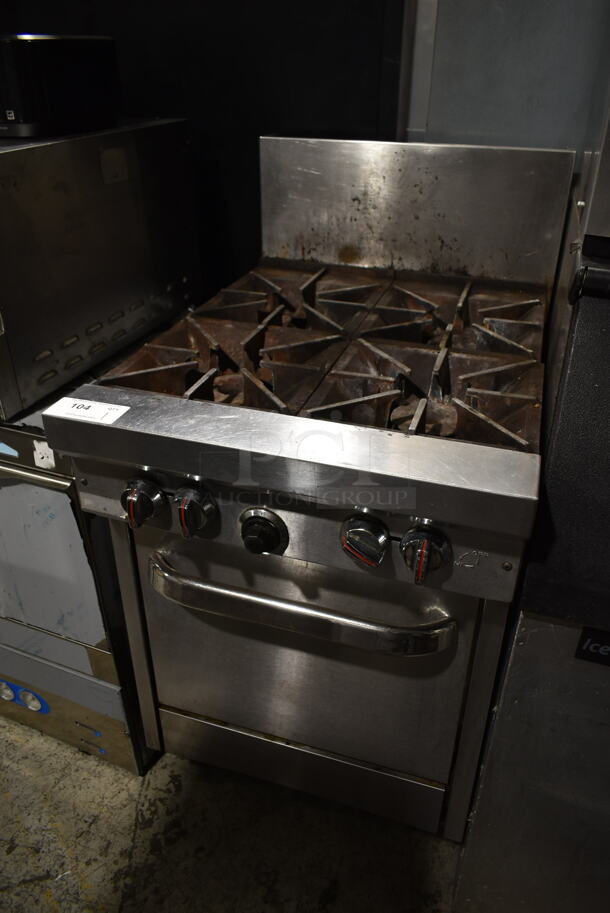 Southbend S24E Stainless Steel Commercial Natural Gas Powered 4 Burner Range w/ Oven. 35,000 BTU. 