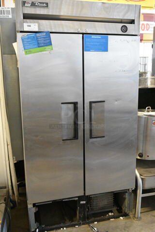 2017 True T-35-HC Stainless Steel Commercial 2 Door Reach In Cooler w/ Poly Coated Racks. 115 Volts, 1 Phase.