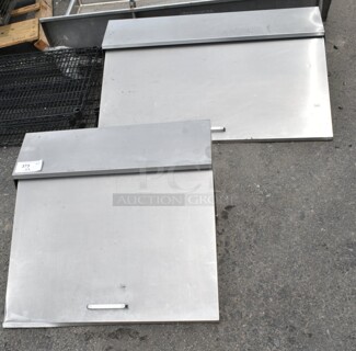 2 Stainless Steel Commercial Bain Marie Mega Top Lid. 28x27x10, 41x27x10. 2 Times Your Bid!