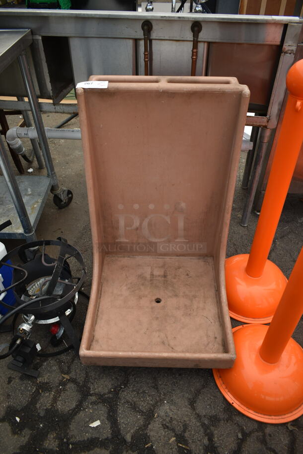Tan Poly Cart on Commercial Casters.