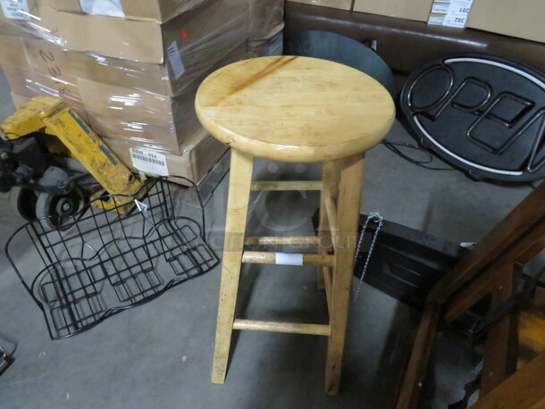 One Wooden Bar Stool