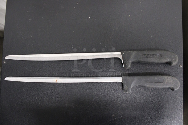 2 Sharpened Stainless Steel Sashimi Knives. Includes 17". 2 Times Your Bid! 