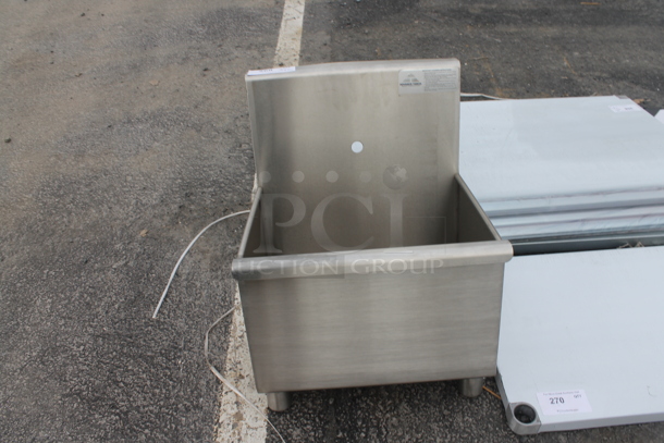 BRAND NEW SCRATCH AND DENT! Advance Tabco Stainless Steel Commercial Single Bay Sink. No Legs. 