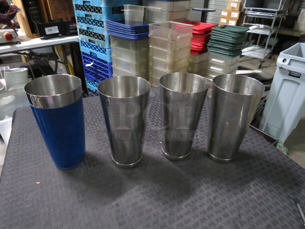 Assorted Stainless Steel Mixing Glass. 4XBID