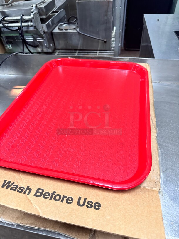 New Carlisle CT141803 Plastic Cafeteria Tray - 17 4/5L x 14W, Red