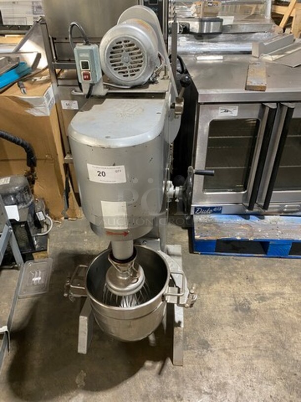 NICE! Commercial Floor Style 30QT Planetary Mixer! With Whisk And Paddle Attachments! With Bowl! Stainless Steel! WORKING WHEN REMOVED!