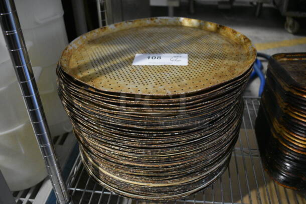 66 Metal Perforated Round Baking Pans. 15.25x15.25x1. 66 Times Your Bid!