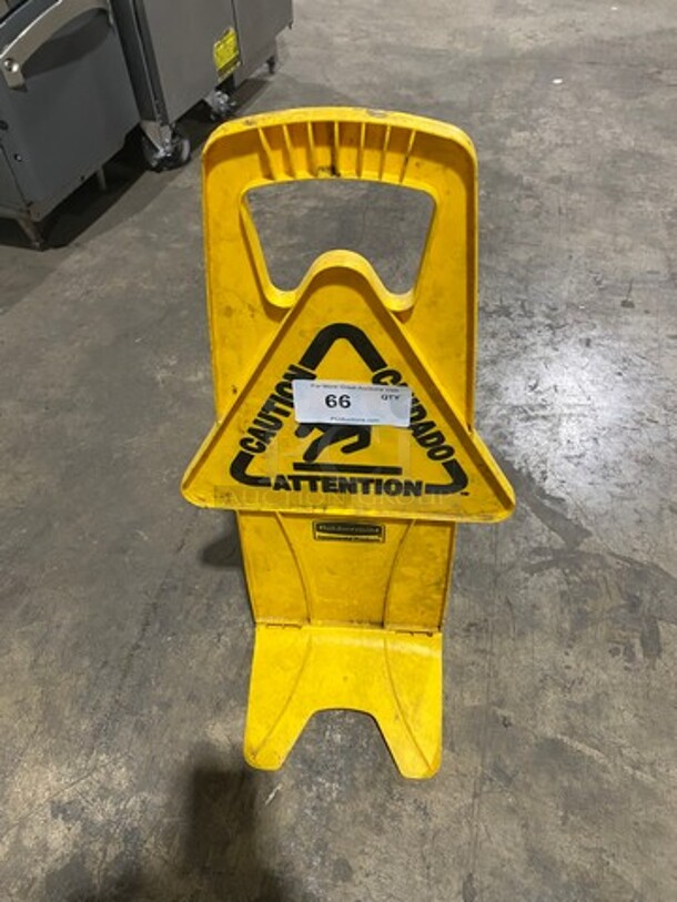 Rubbermaid Yellow Poly Wet Floor Caution Sign!