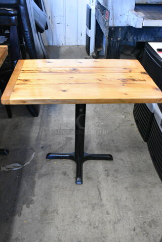 11 Butcher Block Wooden Table on Black Metal Table Base. 11 Times Your Bid! 