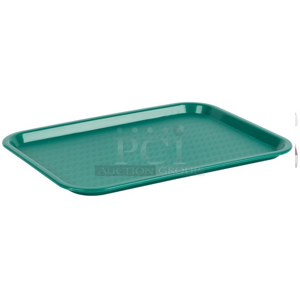 Box of 12 BRAND NEW SCRATCH AND DENT! Choice 176FT1216TE 12" x 16" Teal Plastic Fast Food Tray