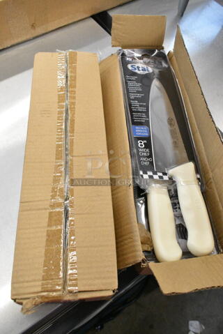 2 Boxes of 6 BRAND NEW SCRATCH AND DENT! Winco KWP-80 8" Wide Cooks Knife. 2 Times Your Bid! 