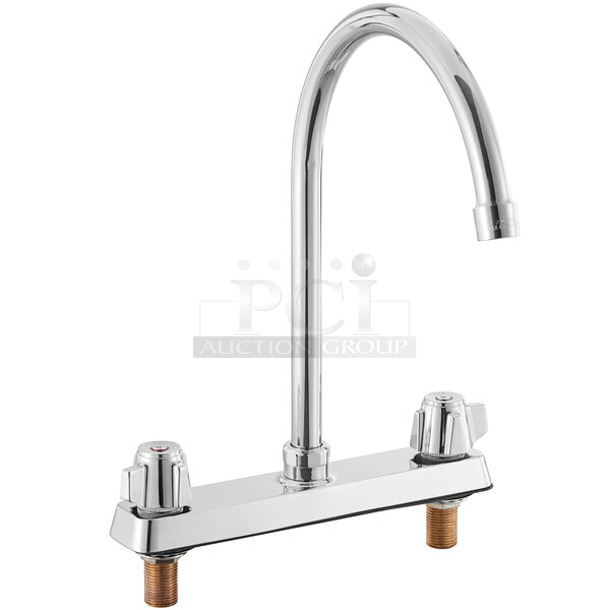 BRAND NEW SCRATCH AND DENT! Regency 600FD88GLL Deck Mount Faucet with 8 1/2" Swivel Gooseneck Spout and 8" Centers