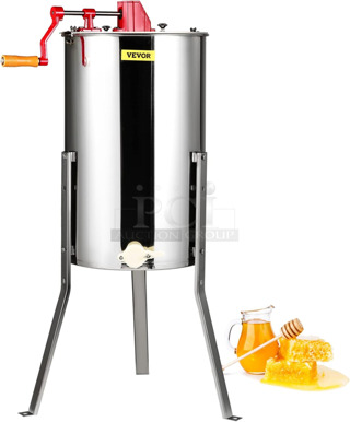 BRAND NEW SCRATCH AND DENT! Vevor HE-15C-3M-US 3 Frame Honey Extractor, Stainless Steel Manual Beekeeping Extraction, Honeycomb Drum Spinner with Transparent Lid