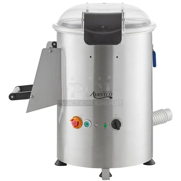 BRAND NEW SCRATCH & DENT! Avantco 177PPC22 22lb. Countertop Potato Peeler - 120V, 1hp. 24-1/2X21-1/4X26-1/2.