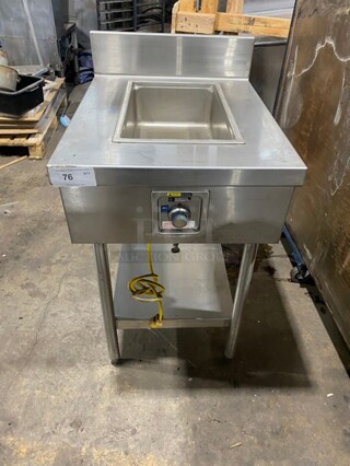 Wells Commercial Single Bay Electric Steam Table! With Backsplash! With Underneath Storage Space! All Stainless Steel! On Legs! Model MOD100TD Serial M1TD1211A0003! 120V!