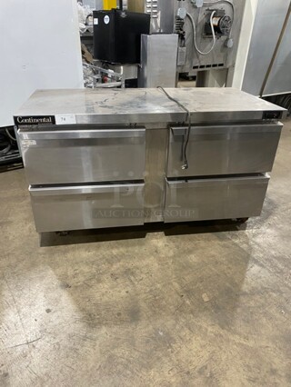 Continental Commercial Refrigerated 4 Drawer Chef Base! All Stainless Steel! On Casters! 115V 1 Phase! Model: SW60 SN: 15711459!