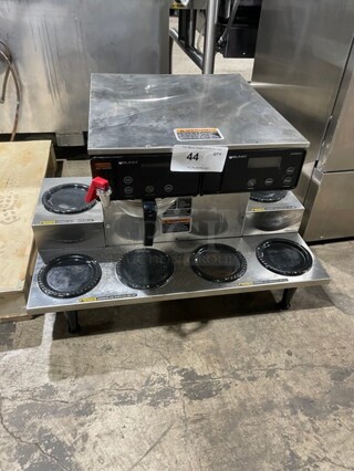 Bunn Stainless Steel Commercial Countertop Coffee Brewer! With 6 Warmers! On Legs! 120/208-240V 1 Phase! Model: AXIOM 0/6 TWIN SN: AXTN035453!