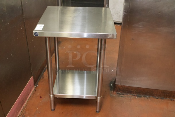 Regency 24" x 24" 18-Gauge 304 Stainless Steel Commercial Work Table with Galvanized Legs and Undershelf