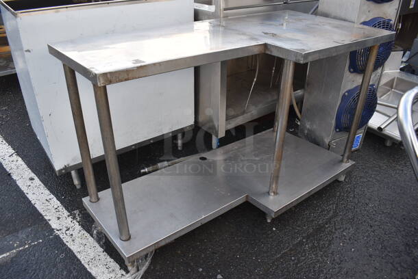 Stainless Steel Table w/ Metal Under Shelf. 56x27x37