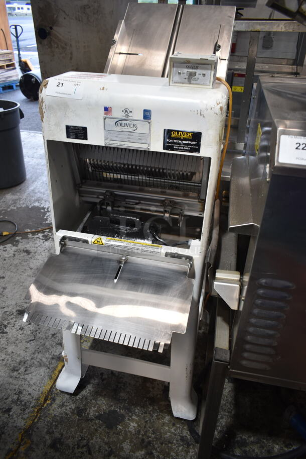 Oliver 797-32NC Stainless Steel Commercial Floor Style Bread Loaf Slicer. 115 Volts, 1 Phase. Tested and Working! - Item #1116833