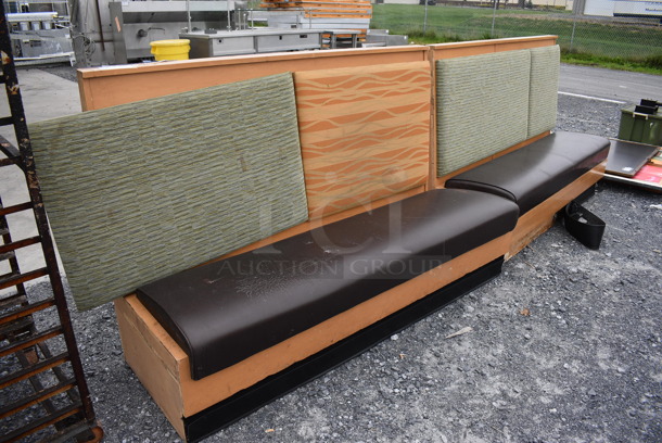 2 Wood Pattern Single Sided Booth Seats. 70x25x47, 73x25x47. 2 Times Your Bid!