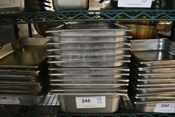 12 Stainless Steel 1/2 Size Drop In Bins. 1/2x4. 12 Times Your Bid!