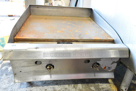 Cooking Performance Group CPG Stainless Steel Commercial Countertop Gas Powered Flat Top Griddle. 